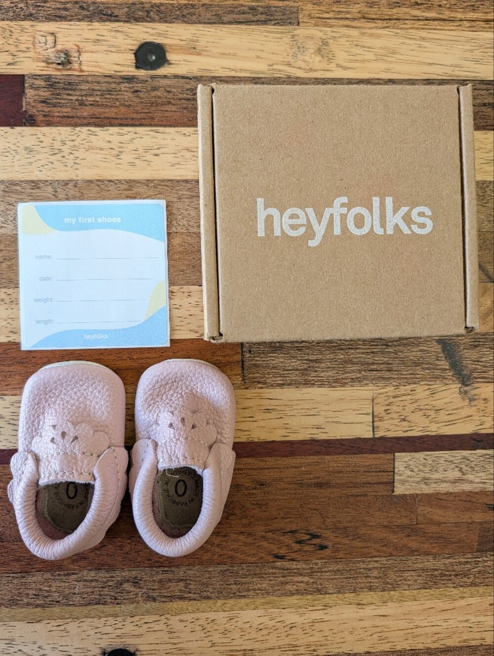 Pink Baby Moccasins - Soft Leather Keepsake Shoes